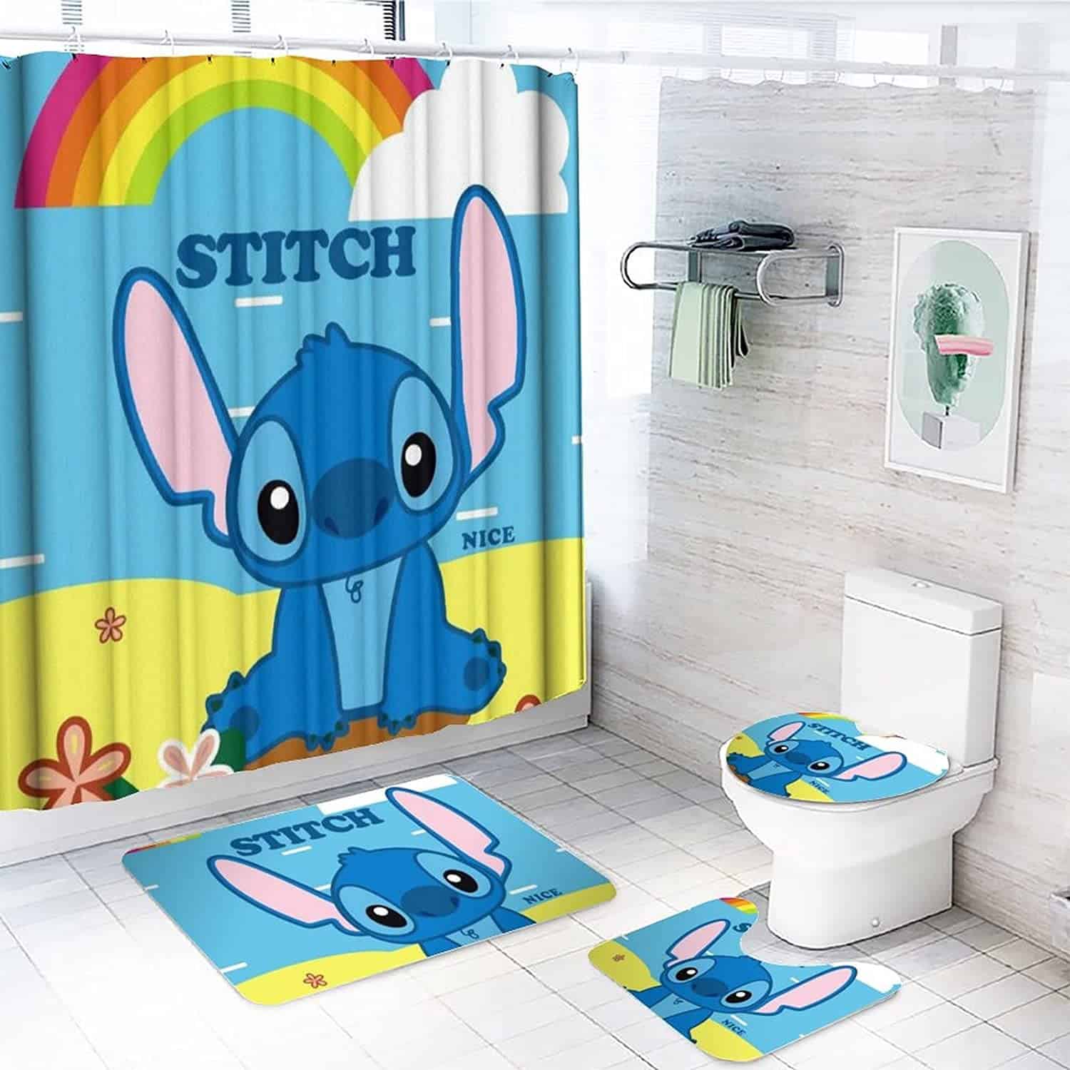 Stitch 1 Bathroom Shower Curtain 1 Stitch 1 Bathroom Shower Curtain