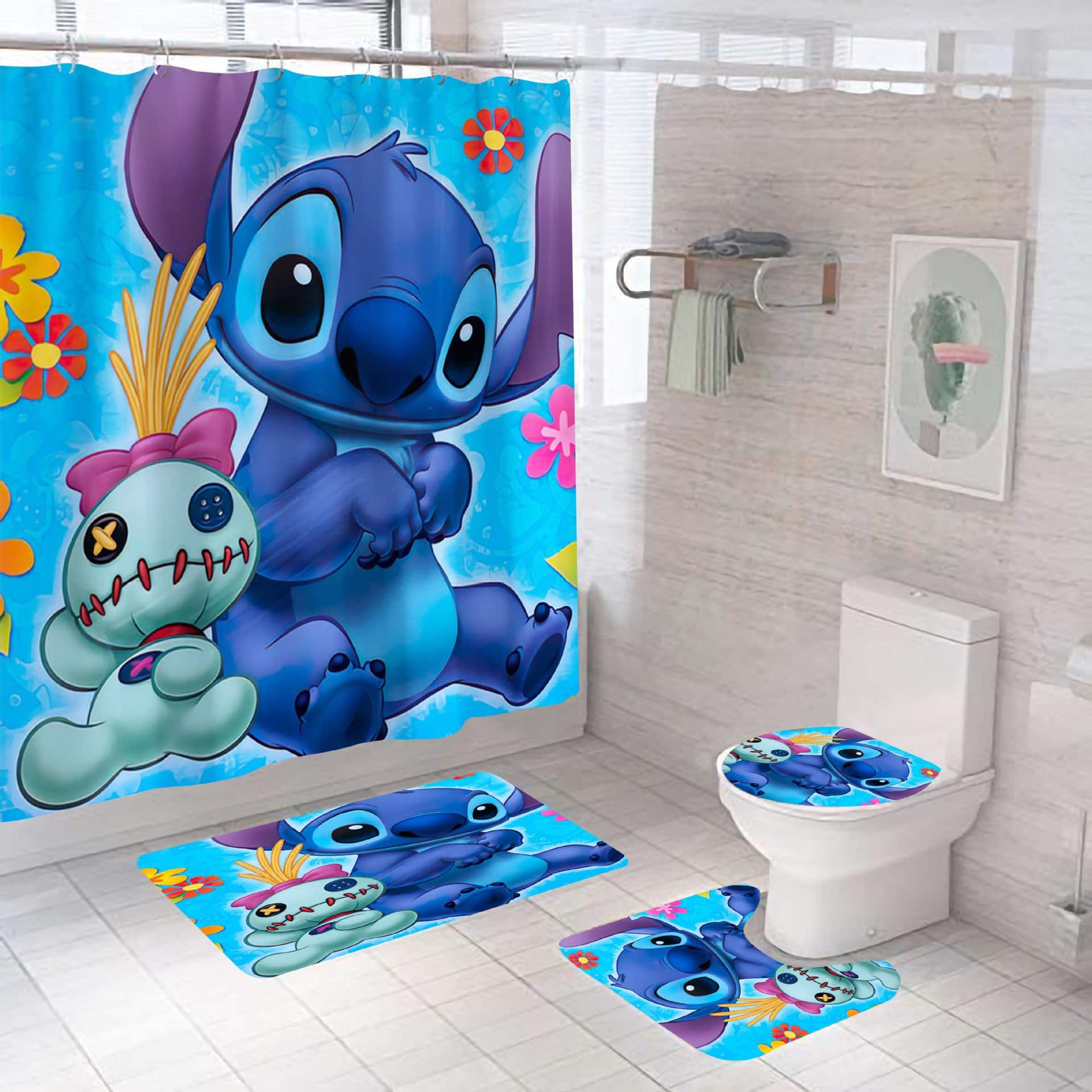 Stitch 2G Bathroom Shower Curtain 1 Stitch 2G Bathroom Shower Curtain