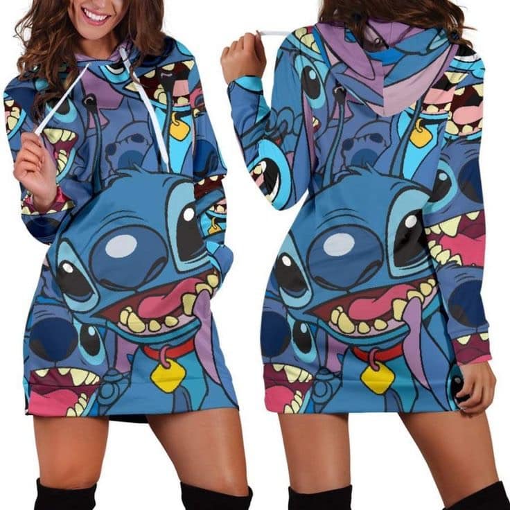 Stitch Love 2 Dress Hoodie Zip Hoodie 3D 1 Stitch Love 2 Dress Hoodie Zip Hoodie 3D