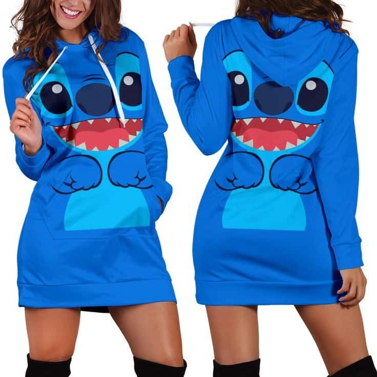 Stitch Love Dress Hoodie Zip Hoodie 3D 1 Stitch Love Dress Hoodie Zip Hoodie 3D