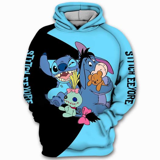 Stitch Love Hoodie Zip Hoodie 3D 1 Stitch Love Hoodie Zip Hoodie 3D