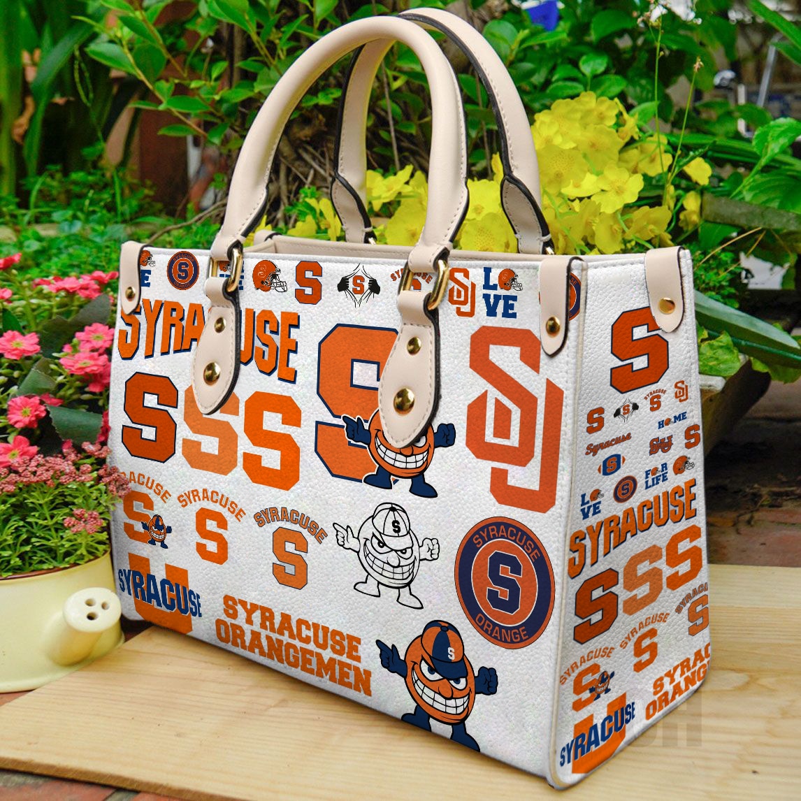Syracuse Orange Leather Handbag 1 Syracuse Orange Leather Handbag