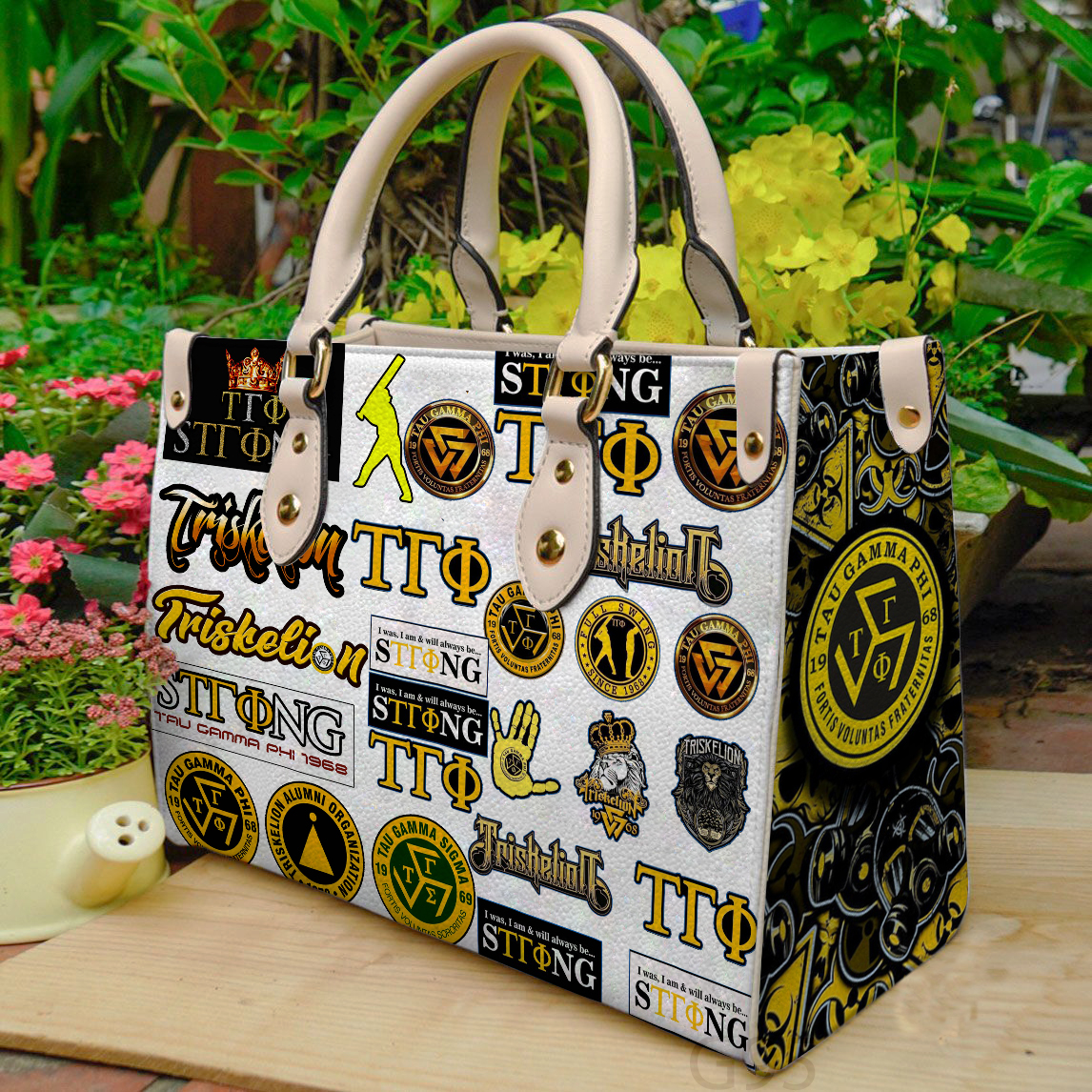 Tau Gamma Phi Leather Handbag 1 Tau Gamma Phi Leather Handbag