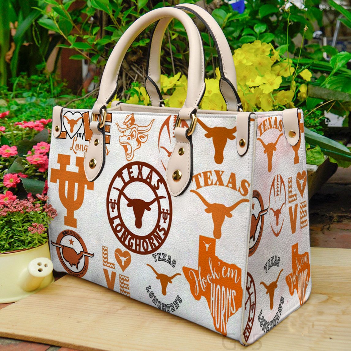 Texas Longhorns Leather Handbag 1 Texas Longhorns Leather Handbag
