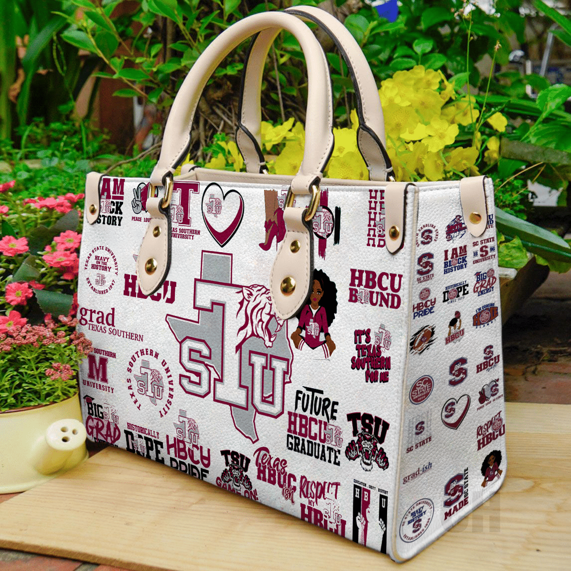 Texas Southern Tigers Leather Handbag 1 Texas Southern Tigers Leather Handbag