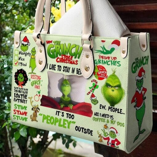 The Grinch Lover Leather Handbag 1 The Grinch Lover Leather Handbag