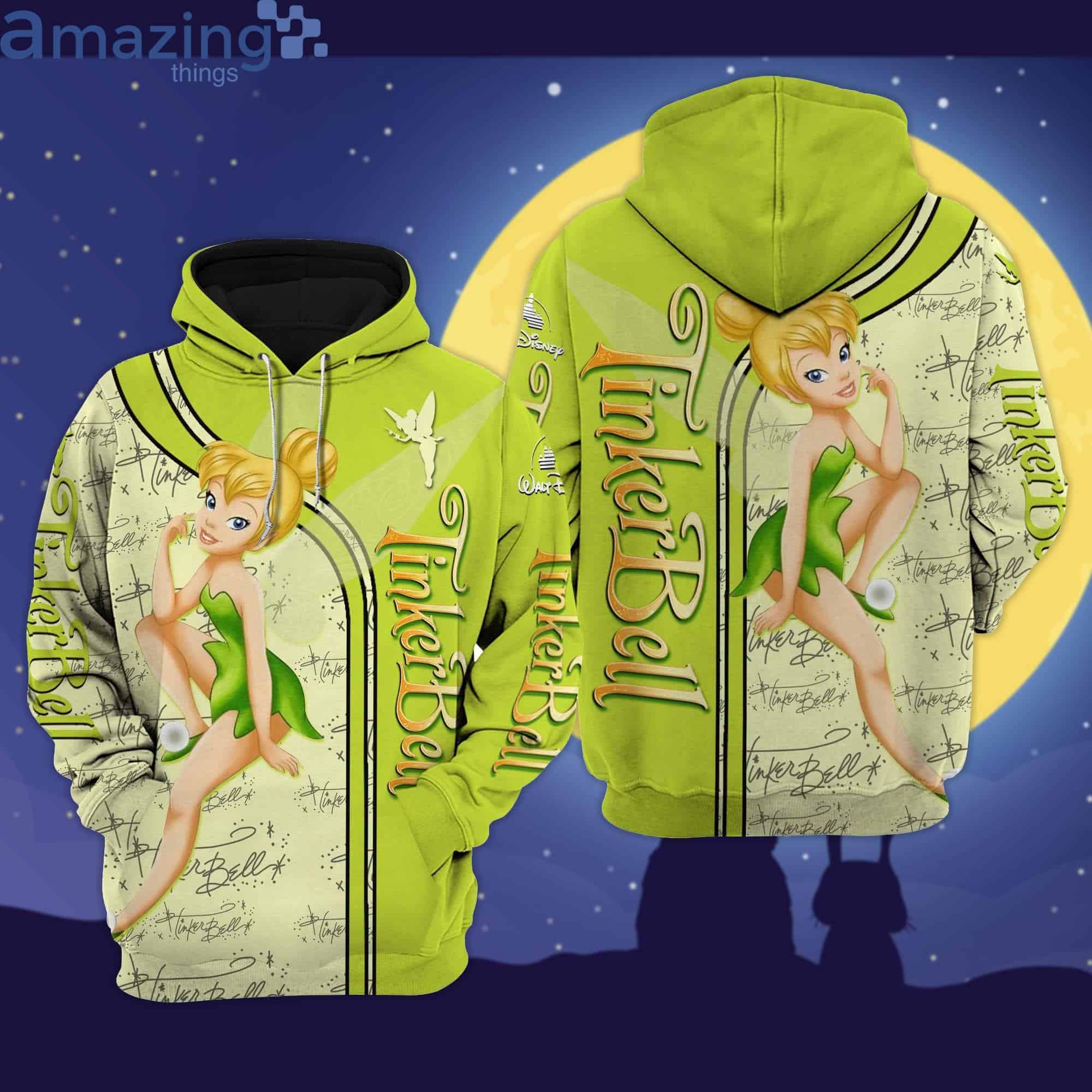 Tinker Bell Hoodie Zip Hoodie 3D 1 Tinker Bell Hoodie Zip Hoodie 3D