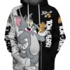 Tom And Jerry Hoodie Zip Hoodie 3D