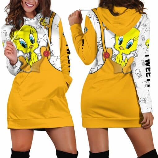 Tweety Bird Dress Hoodie Zip Hoodie 3D 1 Tweety Bird Dress Hoodie Zip Hoodie 3D