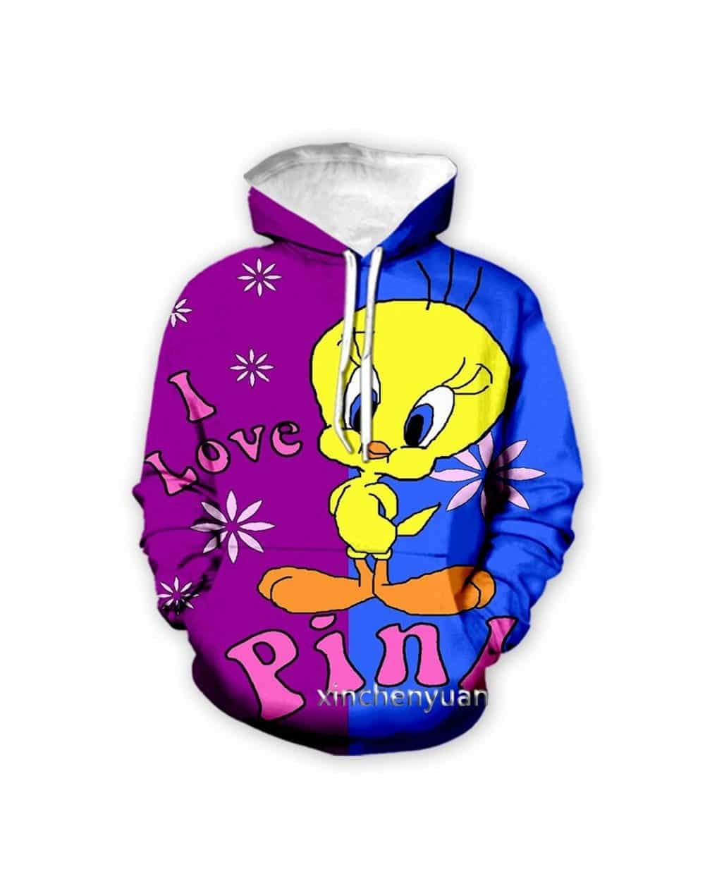 Tweety Bird Hoodie Zip Hoodie 3D 1 Tweety Bird Hoodie Zip Hoodie 3D