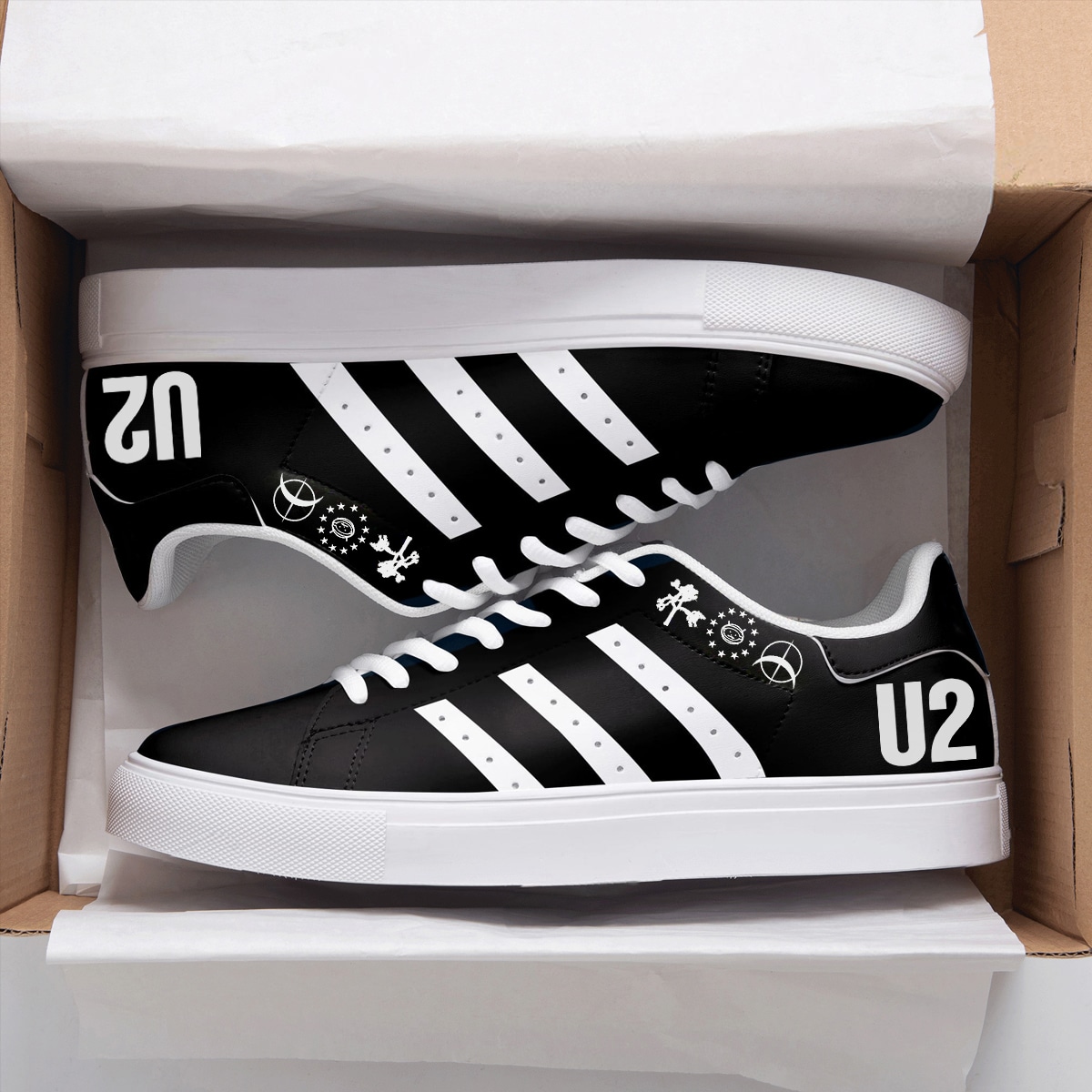 U2 Band Mate Black Stan Smith Shoes 1 U2 Band Mate Black Stan Smith Shoes
