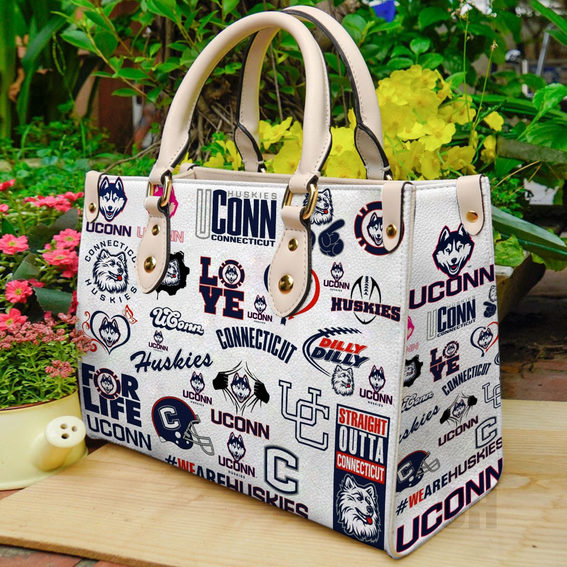 Uconn Huskies Leather Handbag 1 Uconn Huskies Leather Handbag