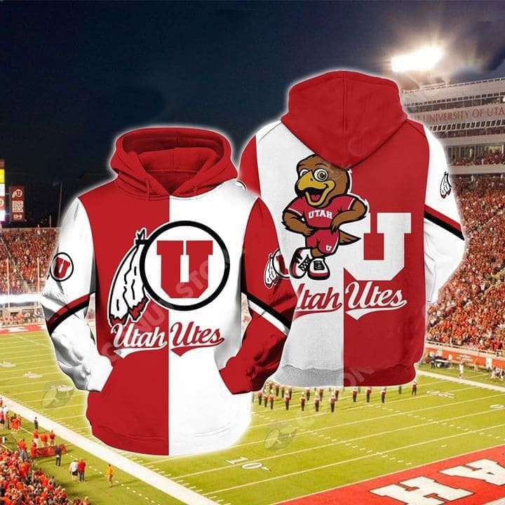 Utah Utes 1 Hoodie Zip Hoodie 3D 1 Utah Utes 1 Hoodie Zip Hoodie 3D