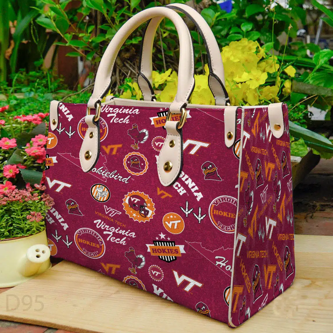 Virginia Tech Hokies Leather Handbag 1 Virginia Tech Hokies Leather Handbag