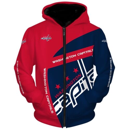 Washington Capitals Hoodie Zip Hoodie 3D 1 Washington Capitals Hoodie Zip Hoodie 3D