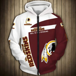 Washington Redskins Hoodie Zip Hoodie 3D