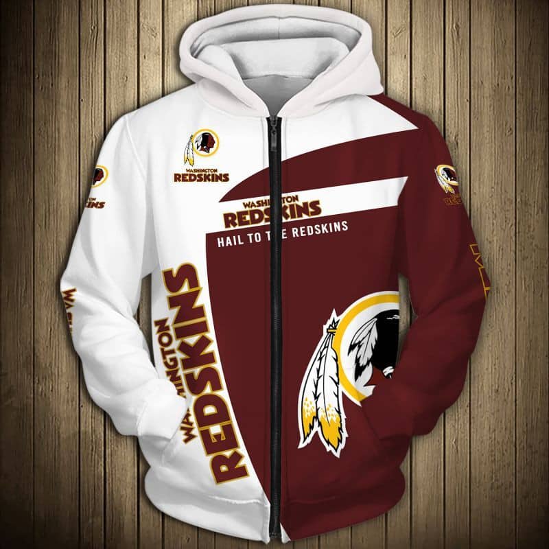 Washington Redskins Hoodie Zip Hoodie 3D 1 Washington Redskins Hoodie Zip Hoodie 3D