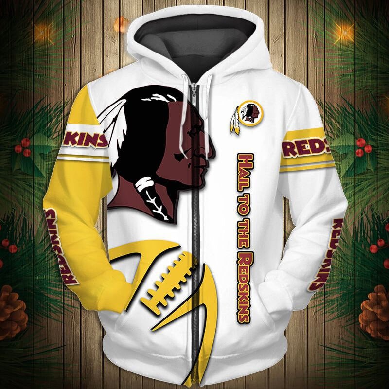 Washington Redskins Hoodie Zip Hoodie 3D 1 Washington Redskins Hoodie Zip Hoodie 3D