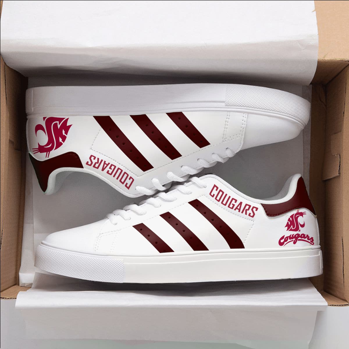 Washington State Cougars Stan Smith Shoes 1 Washington State Cougars Stan Smith Shoes