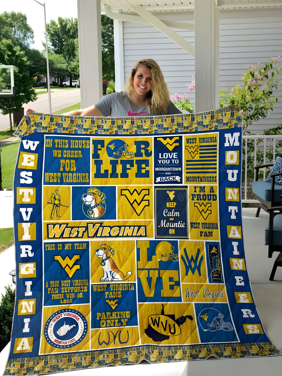 West Virginia Mountaineers 2 Blanket 1 West Virginia Mountaineers 2 Blanket