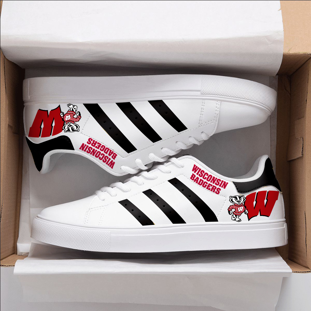 Wisconsin Badgers Stan Smith Shoes 1 Wisconsin Badgers Stan Smith Shoes